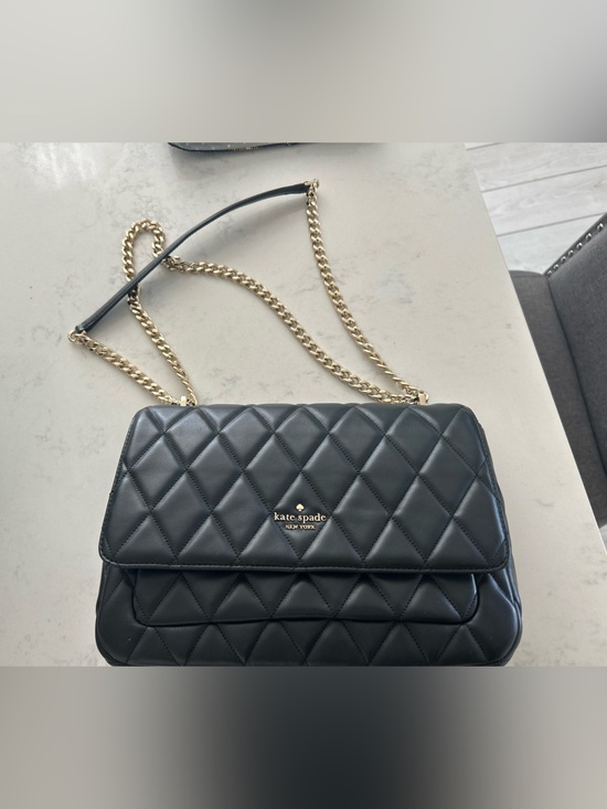 kate spade Handbags - kate spade Black Quilted Crossbody with Gold Chain
